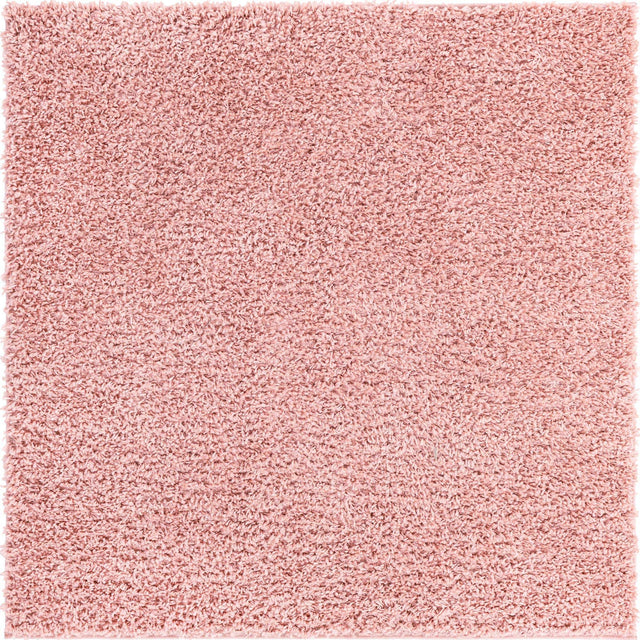 Dusty Rose 7' 1 x 7' 1 Davos Shag Square Area Rug Thick Soft Touch Fluffy & Plush Shaggy Pile 100% Polypropylene Carpet for Living Dining Bedrooms Office for Sale at Rug Engine