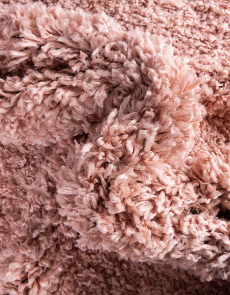 Dusty Rose 7' 10 x 10' Davos Shag Oval Area Rug Thick Soft Touch Fluffy & Plush Shaggy Pile 100% Polypropylene Carpet for Living Dining Bedrooms Office for Sale at Rug Engine