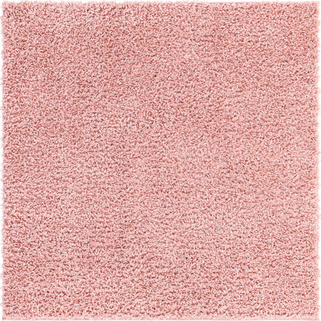 Dusty Rose 3' 1 x 3' 1 Davos Shag Square Area Rug Thick Soft Touch Fluffy & Plush Shaggy Pile 100% Polypropylene Carpet for Living Dining Bedrooms Office for Sale at Rug Engine