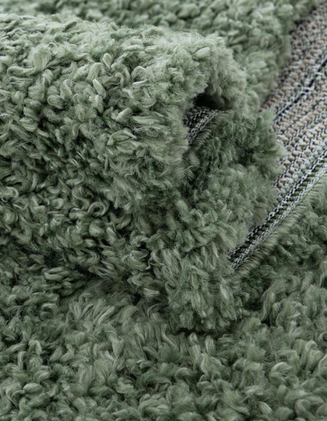 Sage 7' 10 x 10' Davos Shag Oval Area Rug Thick Soft Touch Fluffy & Plush Shaggy Pile 100% Polypropylene Carpet for Living Dining Bedrooms Office for Sale at Rug Engine