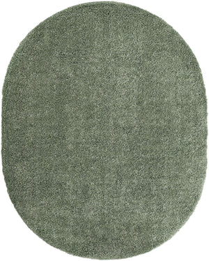 Sage 7' 10 x 10' Davos Shag Oval Area Rug Thick Soft Touch Fluffy & Plush Shaggy Pile 100% Polypropylene Carpet for Living Dining Bedrooms Office for Sale at Rug Engine