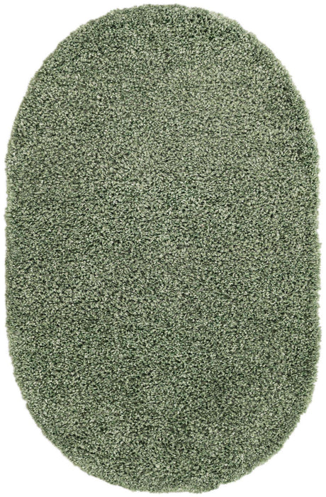 Sage 3' 1 x 5' 3 Davos Shag Oval Area Rug Thick Soft Touch Fluffy & Plush Shaggy Pile 100% Polypropylene Carpet for Living Dining Bedrooms Office for Sale at Rug Engine