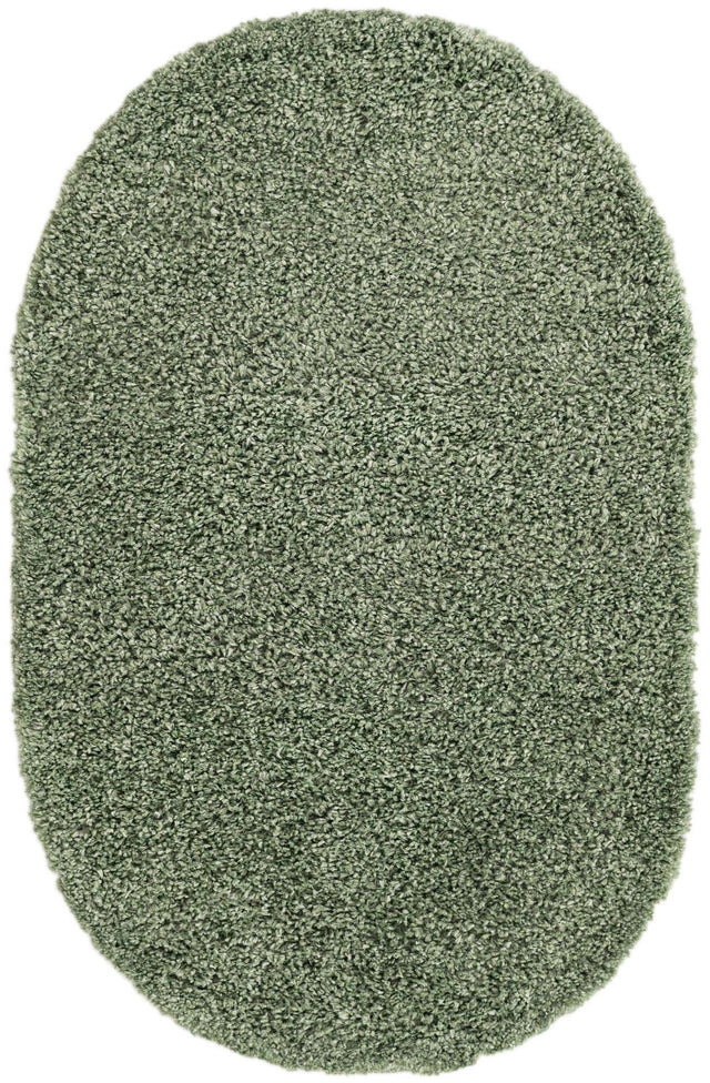 Sage 3' 1 x 5' 3 Davos Shag Oval Area Rug Thick Soft Touch Fluffy & Plush Shaggy Pile 100% Polypropylene Carpet for Living Dining Bedrooms Office for Sale at Rug Engine