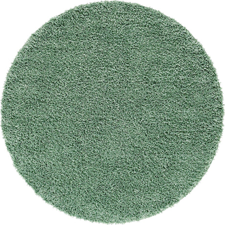 Sage 2' x 2' Davos Shag Round Area Rug Thick Soft Touch Fluffy & Plush Shaggy Pile 100% Polypropylene Carpet for Living Dining Bedrooms Office for Sale at Rug Engine