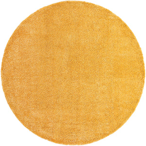 Sun Yellow 10' x 10' Davos Shag Round Area Rug Thick Soft Touch Fluffy & Plush Shaggy Pile 100% Polypropylene Carpet for Living Dining Bedrooms Office for Sale at Rug Engine
