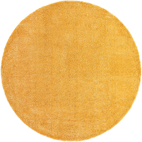 Sun Yellow 10' x 10' Davos Shag Round Area Rug Thick Soft Touch Fluffy & Plush Shaggy Pile 100% Polypropylene Carpet for Living Dining Bedrooms Office for Sale at Rug Engine