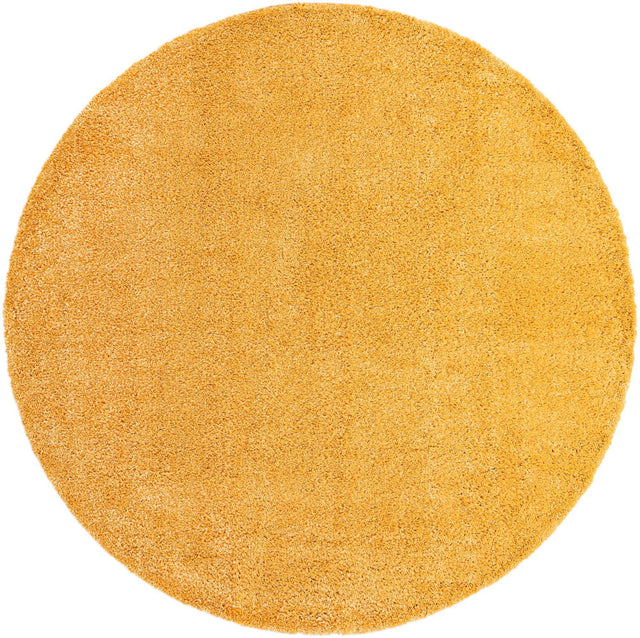 Sun Yellow 10' x 10' Davos Shag Round Area Rug Thick Soft Touch Fluffy & Plush Shaggy Pile 100% Polypropylene Carpet for Living Dining Bedrooms Office for Sale at Rug Engine