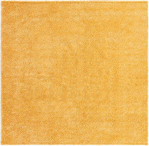 Sun Yellow 10' x 10' Davos Shag Square Area Rug Thick Soft Touch Fluffy & Plush Shaggy Pile 100% Polypropylene Carpet for Living Dining Bedrooms Office for Sale at Rug Engine