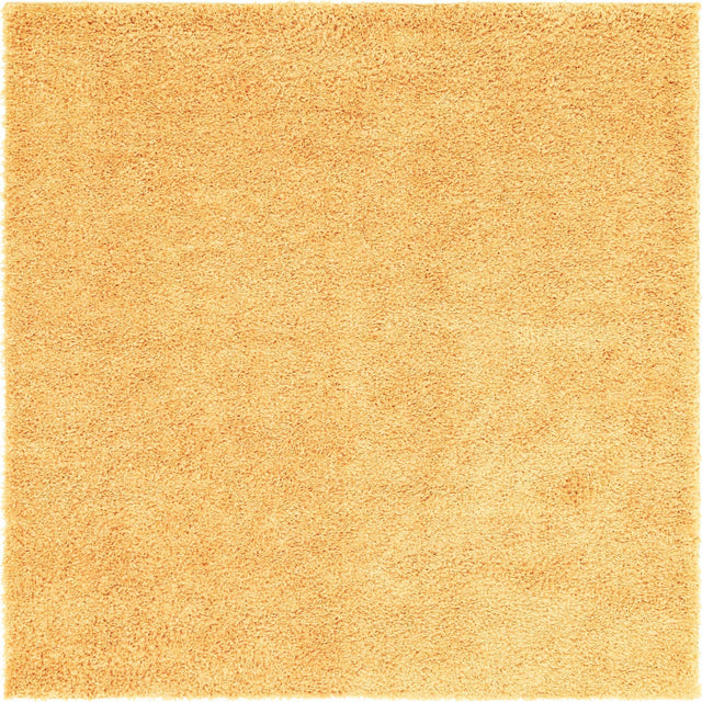 Sun Yellow 7' 1 x 7' 1 Davos Shag Square Area Rug Thick Soft Touch Fluffy & Plush Shaggy Pile 100% Polypropylene Carpet for Living Dining Bedrooms Office for Sale at Rug Engine