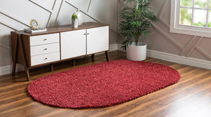 Poppy 7' 10 x 10' Davos Shag Oval Area Rug Thick Soft Touch Fluffy & Plush Shaggy Pile 100% Polypropylene Carpet for Living Dining Bedrooms Office for Sale at Rug Engine