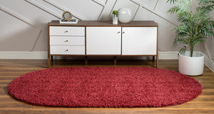 Poppy 7' 10 x 10' Davos Shag Oval Area Rug Thick Soft Touch Fluffy & Plush Shaggy Pile 100% Polypropylene Carpet for Living Dining Bedrooms Office for Sale at Rug Engine