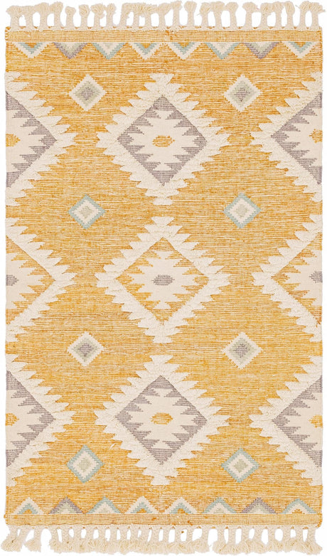 Gold 1' 6 x 1' 6 Mesa Sample Area Rug 100% Wool Geometric All Natural Carpet for Living, Dining, Office, Bedrooms, Dorms, Kitchens for Sale at Rug Engine