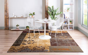 Beige 7' 10 x 7' 10 Barista Square Area Rug 100% Polypropylene Abstract Modern Geometric Carpet for Living Room Dining Office Dorm Room Decor for Sale at Rug Engine
