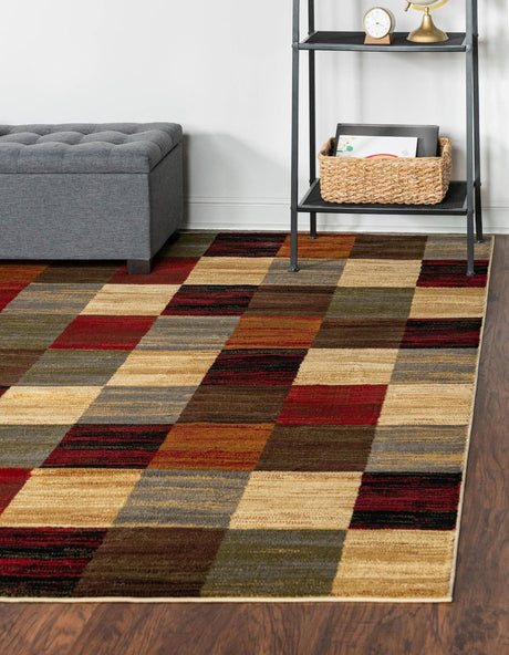 Multicolor 7' 10 x 7' 10 Barista Square Area Rug 100% Polypropylene Abstract Modern Geometric Carpet for Living Room Dining Office Dorm Room Decor for Sale at Rug Engine