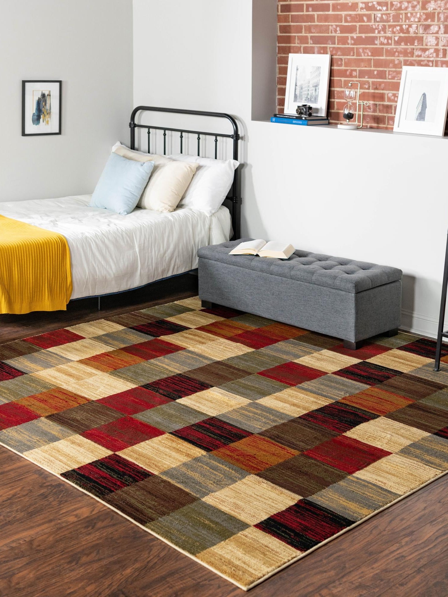 Multicolor 5' 3 x 5' 3 Barista Square Area Rug 100% Polypropylene Abstract Modern Geometric Carpet for Living Room Dining Office Dorm Room Decor for Sale at Rug Engine