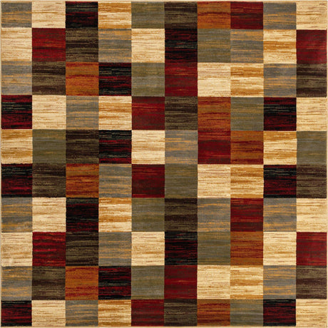 Multicolor 7' 10 x 7' 10 Barista Square Area Rug 100% Polypropylene Abstract Modern Geometric Carpet for Living Room Dining Office Dorm Room Decor for Sale at Rug Engine