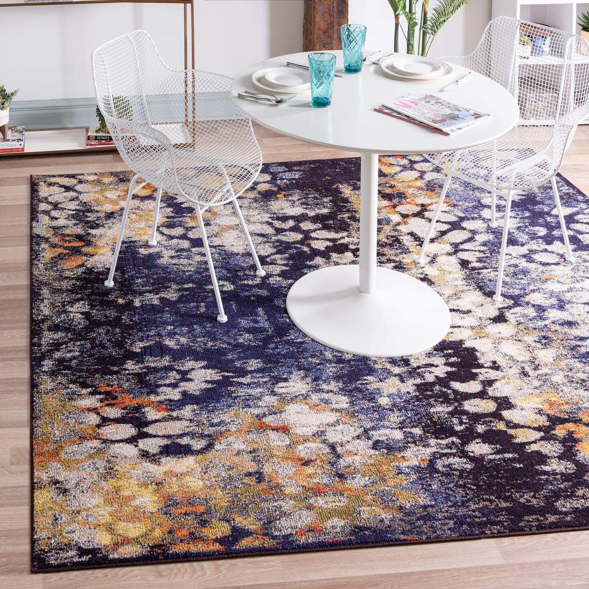 Navy Blue 8' x 8' Vita Square Area Rug