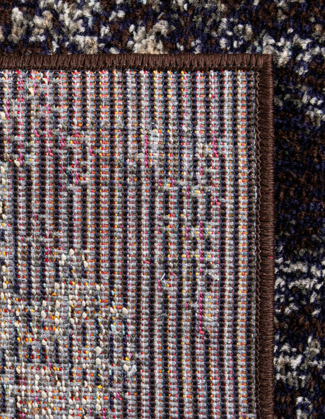 Navy Blue 6' x 6' Vita Square Area Rug Colorful Vivid Vintage Style Modern Indoor Easy Clean Durable Carpet Mat for Home Interior Design for Sale at Rug Engine