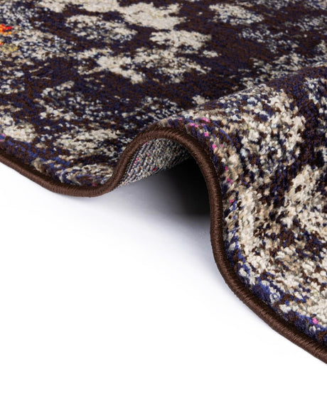 Navy Blue 6' x 6' Vita Square Area Rug Colorful Vivid Vintage Style Modern Indoor Easy Clean Durable Carpet Mat for Home Interior Design for Sale at Rug Engine
