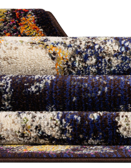 Navy Blue 6' x 6' Vita Square Area Rug Colorful Vivid Vintage Style Modern Indoor Easy Clean Durable Carpet Mat for Home Interior Design for Sale at Rug Engine
