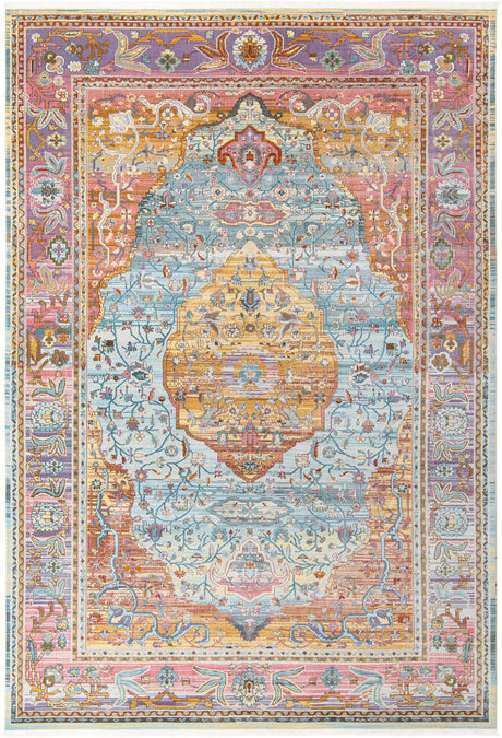 Light Blue 10' x 14' Baracoa Rectangle Area Rug 100% Polypropylene Distressed Vintage Living Dining Room Office Traditional Carpet for Sale at Rug Engine