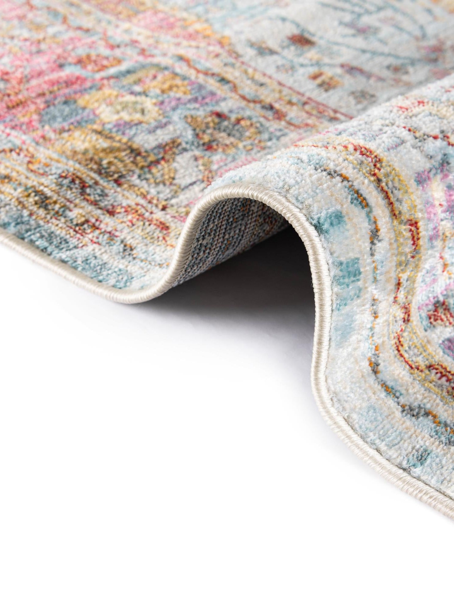 Light Blue 5' x 5' Baracoa Square Area Rug 100% Polypropylene Distressed Vintage Living Dining Room Office Traditional Carpet for Sale at Rug Engine