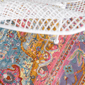 Light Blue 5' x 5' Baracoa Octagon Area Rug 100% Polypropylene Distressed Vintage Living Dining Room Office Traditional Carpet for Sale at Rug Engine