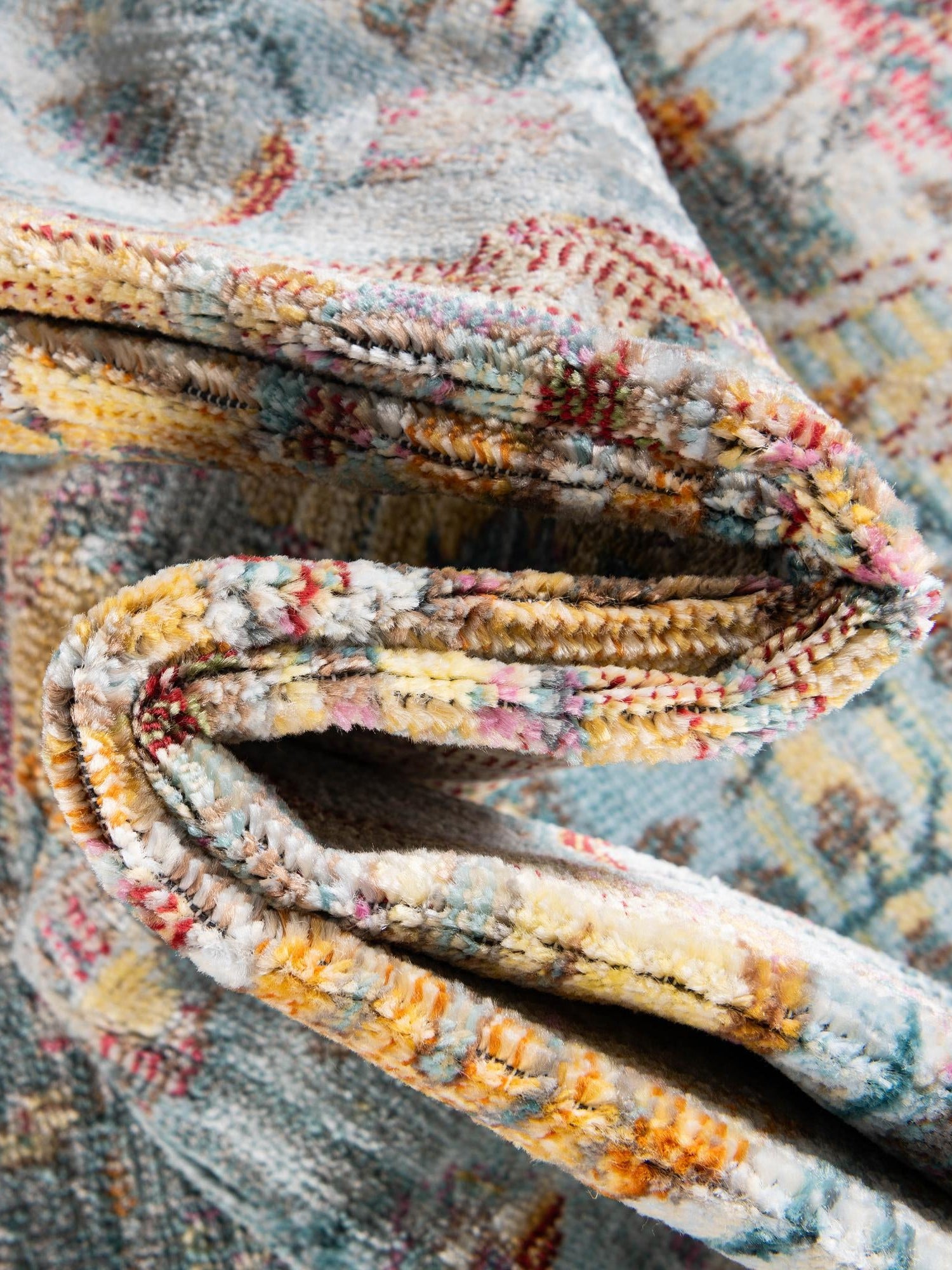 Light Blue 8' x 8' Baracoa Octagon Area Rug 100% Polypropylene Distressed Vintage Living Dining Room Office Traditional Carpet for Sale at Rug Engine