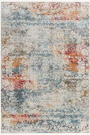 Cream 7' x 10' Baracoa Rectangle Area Rug 100% Polypropylene Distressed Vintage Living Dining Room Office Traditional Carpet for Sale at Rug Engine
