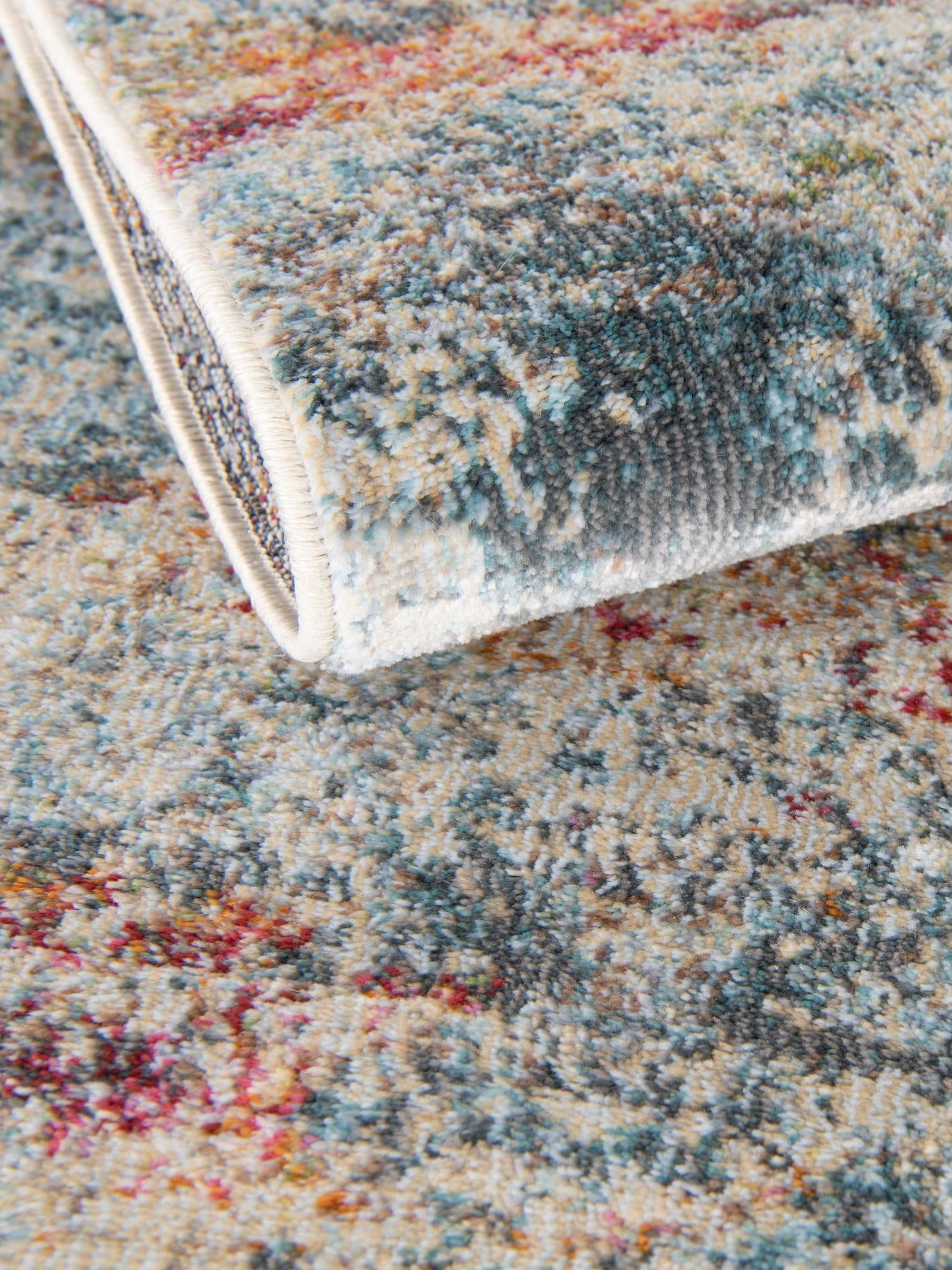 Cream 7' 1 x 7' 1 Baracoa Square Area Rug 100% Polypropylene Distressed Vintage Living Dining Room Office Traditional Carpet for Sale at Rug Engine