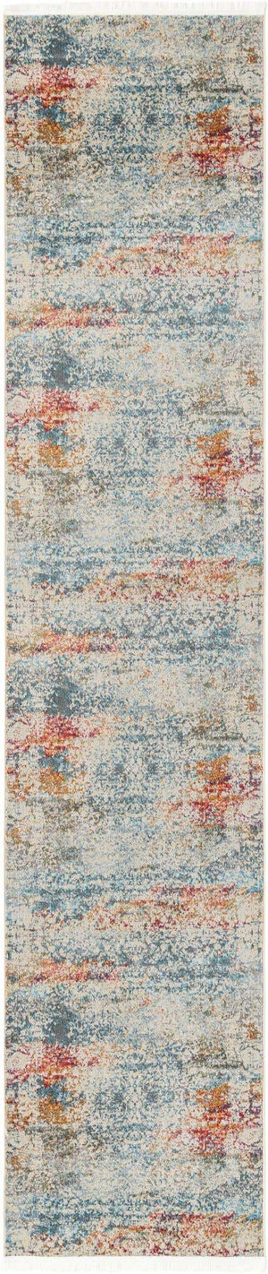 Cream 2' 7 x 12' Baracoa Runner Area Rug 100% Polypropylene Distressed Vintage Living Dining Room Office Traditional Carpet for Sale at Rug Engine