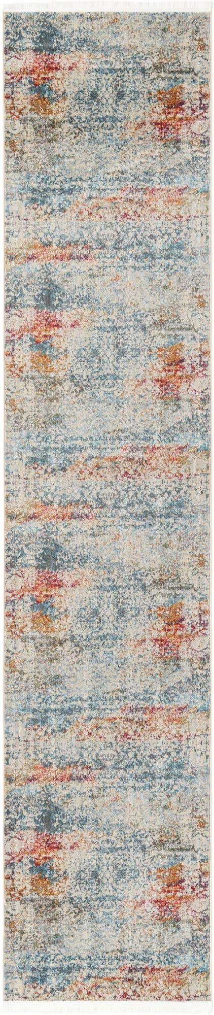 Cream 2' 7 x 12' Baracoa Runner Area Rug 100% Polypropylene Distressed Vintage Living Dining Room Office Traditional Carpet for Sale at Rug Engine