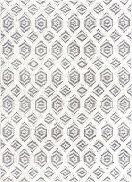 Anthracite Gray 6' 4 x 9' Sabrina Soto Casa Rectangle Area Rug 100% Cotton Geometric Pattern All Natural Material Eco Friendly Carpet for Sale at Rug Engine