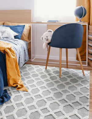Anthracite Gray 6' 4 x 9' Sabrina Soto Casa Rectangle Area Rug 100% Cotton Geometric Pattern All Natural Material Eco Friendly Carpet for Sale at Rug Engine