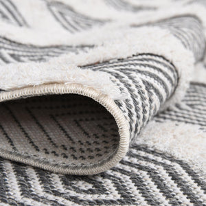 Anthracite Gray 4' 5 x 6' Sabrina Soto Casa Rectangle Area Rug 100% Cotton Geometric Pattern All Natural Material Eco Friendly Carpet for Sale at Rug Engine