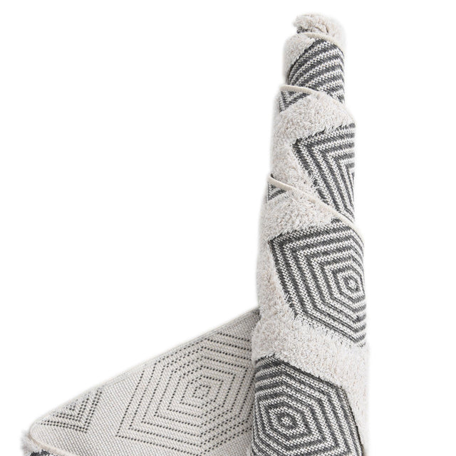 Anthracite Gray 8' 3 x 10' Sabrina Soto Casa Rectangle Area Rug 100% Cotton Geometric Pattern All Natural Material Eco Friendly Carpet for Sale at Rug Engine
