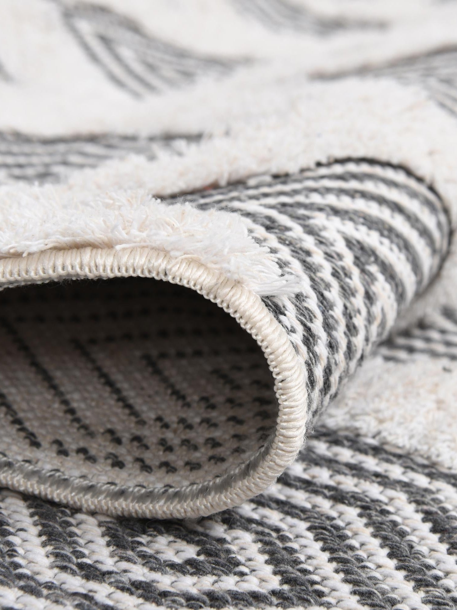 Anthracite Gray 2' 3 x 6' Sabrina Soto Casa Runner Area Rug 100% Cotton Geometric Pattern All Natural Material Eco Friendly Carpet for Sale at Rug Engine