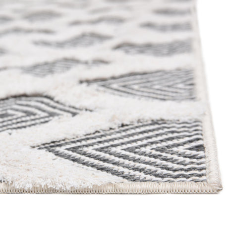 Anthracite Gray 2' 3 x 8' Sabrina Soto Casa Runner Area Rug 100% Cotton Geometric Pattern All Natural Material Eco Friendly Carpet for Sale at Rug Engine