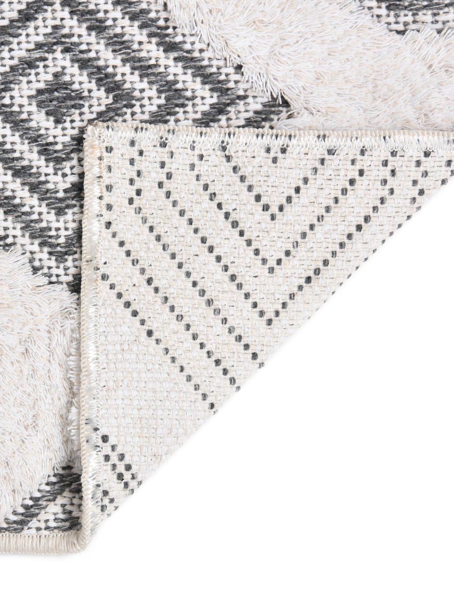 Anthracite Gray 2' 3 x 6' Sabrina Soto Casa Runner Area Rug 100% Cotton Geometric Pattern All Natural Material Eco Friendly Carpet for Sale at Rug Engine