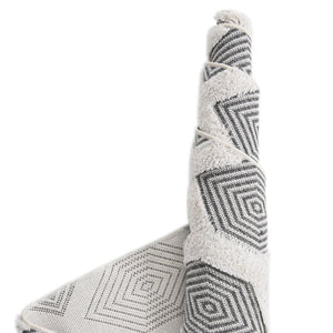 Anthracite Gray 2' 7 x 12' Sabrina Soto Casa Runner Area Rug 100% Cotton Geometric Pattern All Natural Material Eco Friendly Carpet for Sale at Rug Engine