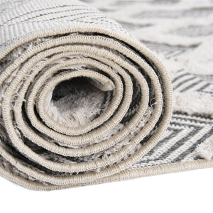 Anthracite Gray 2' 7 x 12' Sabrina Soto Casa Runner Area Rug 100% Cotton Geometric Pattern All Natural Material Eco Friendly Carpet for Sale at Rug Engine