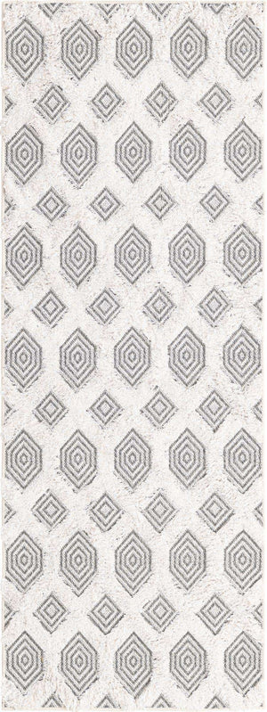 Anthracite Gray 2' 3 x 6' Sabrina Soto Casa Runner Area Rug 100% Cotton Geometric Pattern All Natural Material Eco Friendly Carpet for Sale at Rug Engine