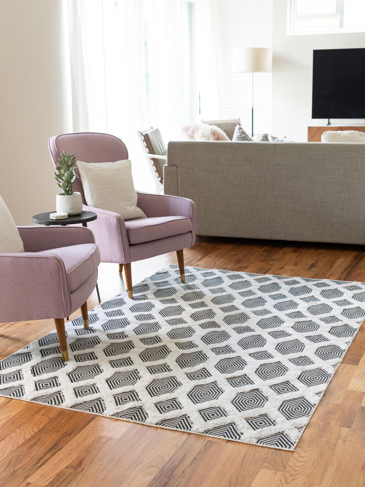 Black 1' 3 x 1' 4 Sabrina Soto Casa Sample Area Rug 100% Cotton Geometric Pattern All Natural Material Eco Friendly Carpet for Sale at Rug Engine