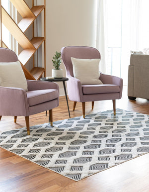 Black 8' 3 x 10' Sabrina Soto Casa Rectangle Area Rug 100% Cotton Geometric Pattern All Natural Material Eco Friendly Carpet for Sale at Rug Engine