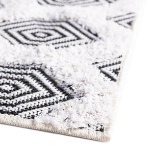 Black 8' 3 x 10' Sabrina Soto Casa Rectangle Area Rug 100% Cotton Geometric Pattern All Natural Material Eco Friendly Carpet for Sale at Rug Engine