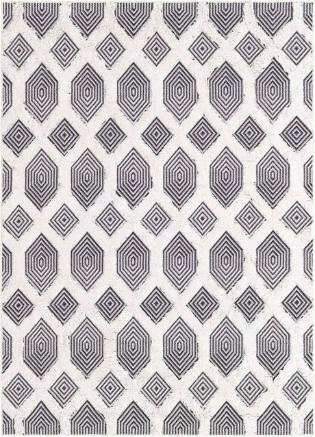 Black 4' 5 x 6' Sabrina Soto Casa Rectangle Area Rug 100% Cotton Geometric Pattern All Natural Material Eco Friendly Carpet for Sale at Rug Engine