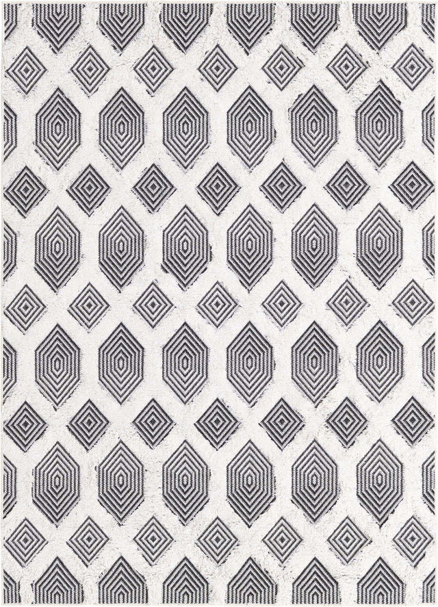 Black 4' 5 x 6' Sabrina Soto Casa Rectangle Area Rug 100% Cotton Geometric Pattern All Natural Material Eco Friendly Carpet for Sale at Rug Engine