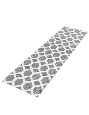 Black 2' 7 x 12' Sabrina Soto Casa Runner Area Rug 100% Cotton Geometric Pattern All Natural Material Eco Friendly Carpet for Sale at Rug Engine