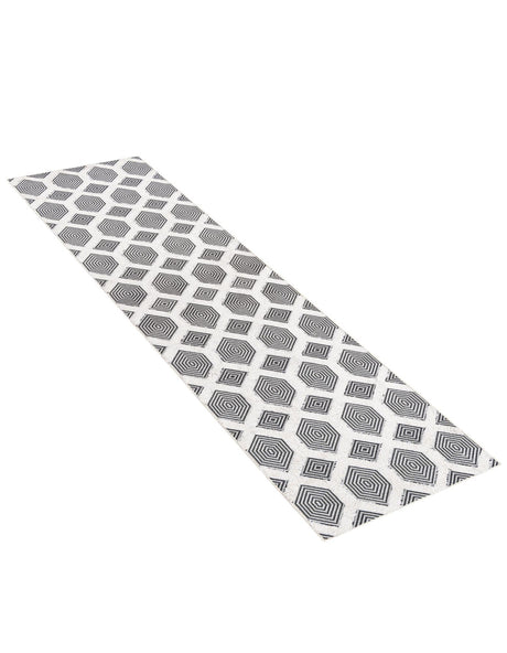 Black 2' 7 x 12' Sabrina Soto Casa Runner Area Rug 100% Cotton Geometric Pattern All Natural Material Eco Friendly Carpet for Sale at Rug Engine