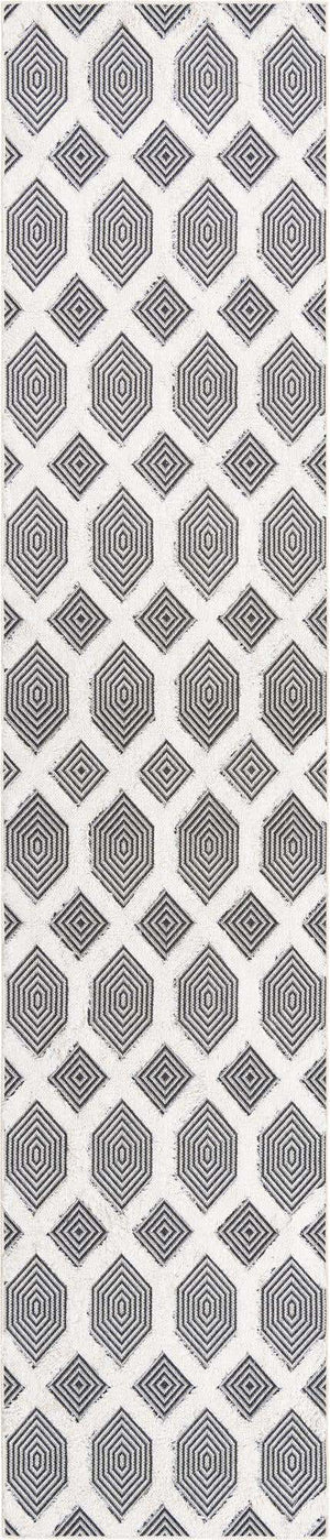 Black 2' 7 x 12' Sabrina Soto Casa Runner Area Rug 100% Cotton Geometric Pattern All Natural Material Eco Friendly Carpet for Sale at Rug Engine
